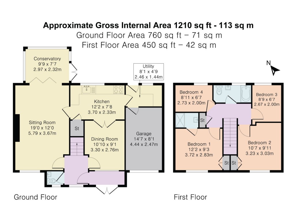 Floorplans For Springfield Close, Watlington, OX49