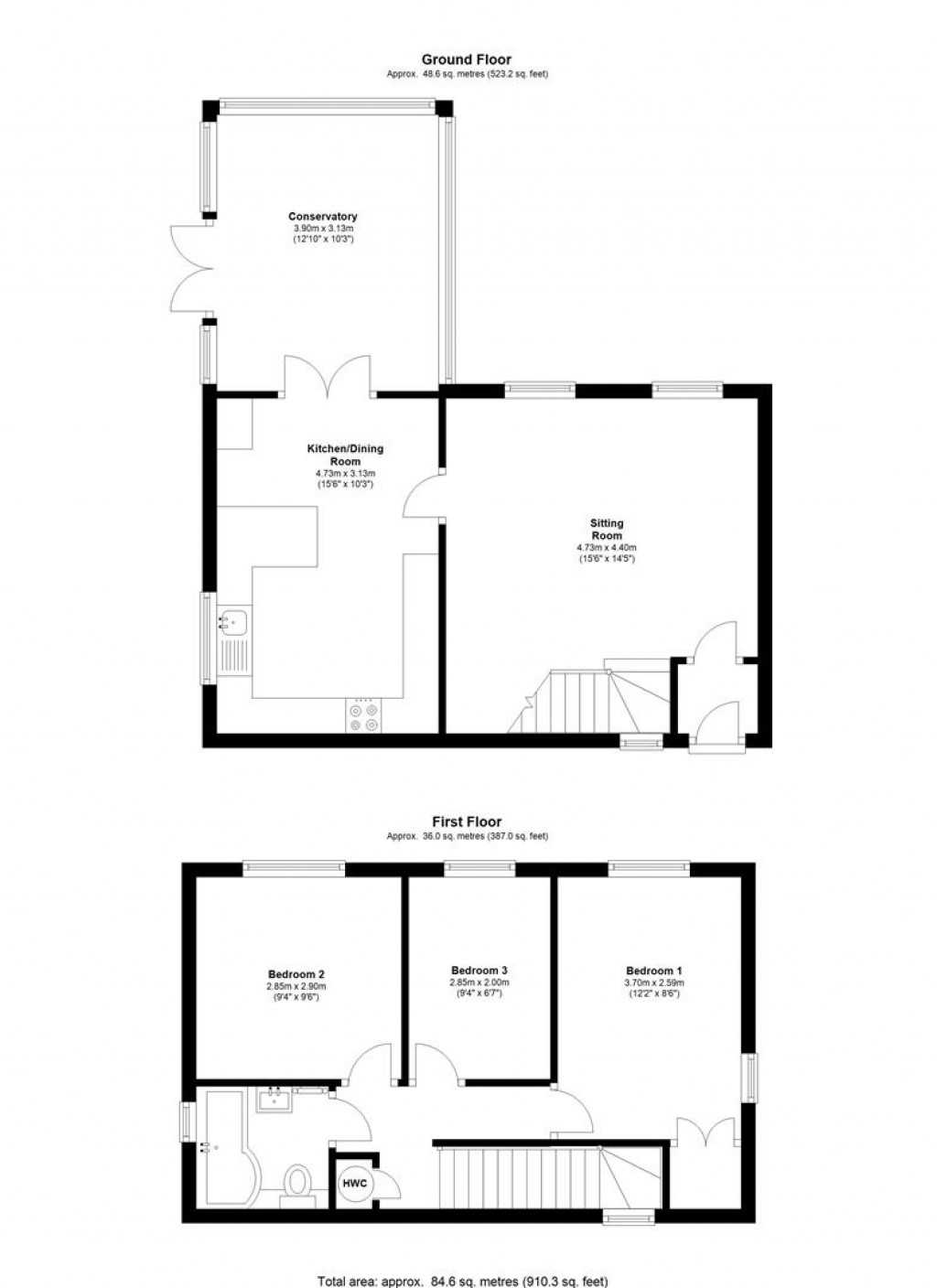 Floorplans For Beech Close, Watlington