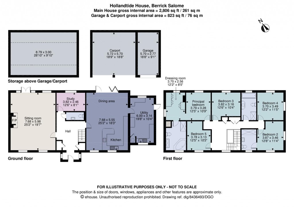 Floorplans For Hollandtide Lane, Berrick Salome, Wallingford