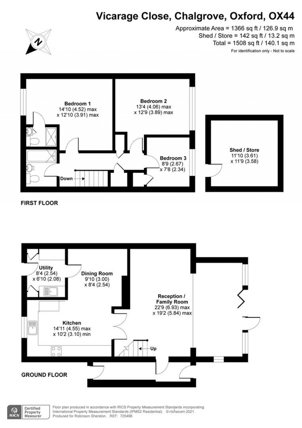 Floorplans For Vicarage Close, Chalgrove