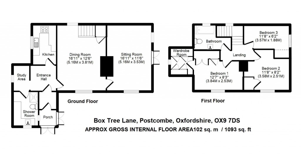 Floorplans For Box Tree Lane, Postcombe, Thame