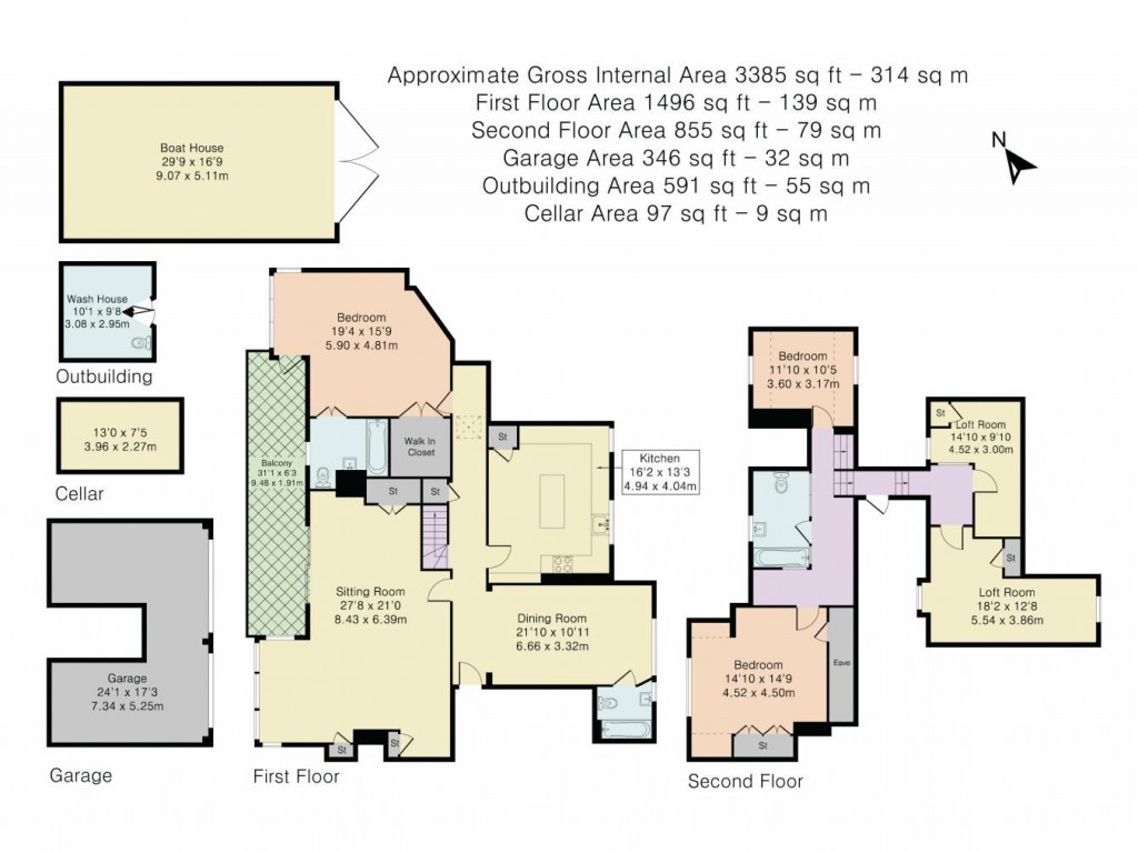 Floorplans For Wargrave Hall, Wargrave