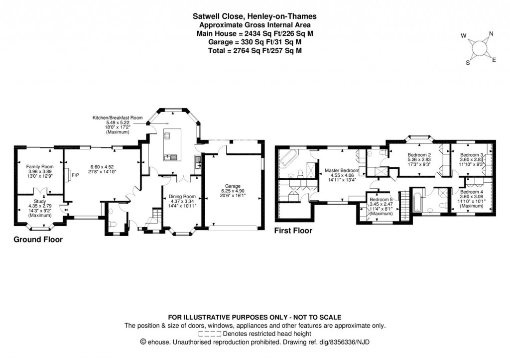 Floorplans For Satwell Close, Rotherfield Greys, Henley-on-Thames